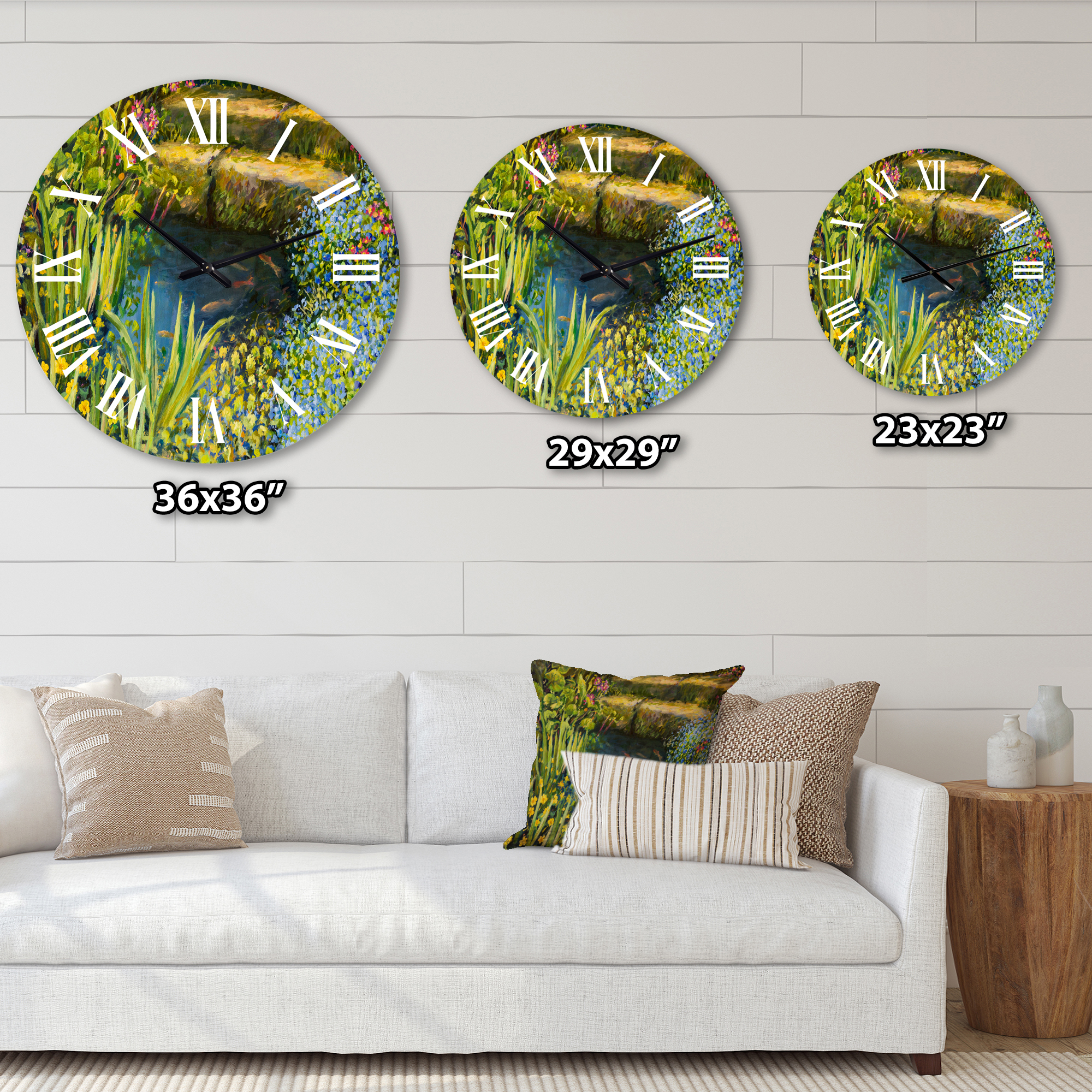 Designart 'Colorful Silence At The Lake Side' Lake House Wall Clock