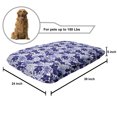 thumbnail image 2 of Botanical Pet Bed, Monstera Leaves Hibiscus Flowers Palm Tropical Plants Boho Hippie, Resistant Pad for Dogs and Cats Cushion with Removable Cover, 24" x 39", Indigo Violet Blue White, by Ambesonne, 2 of 4