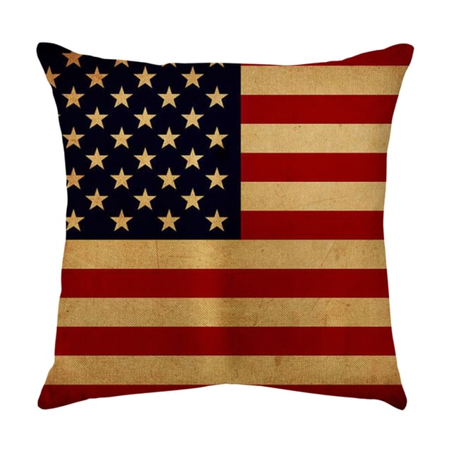 Up to 65% Off SMihono Independence Day Pillowcase Cartoon Style Linen Digital Printing Pillowcase