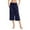 Navy, variant on Generic Women's Comfy Yoga Capri Pants Elastic Waist Wide Leg Loose Pants Cropped Trousers with Pockets Summer Casual