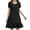 Black, variant on Summer Fashion Plus Size Sun Dresses for Womens 2025 Cotton And Linen Sleeves Hem Ruffle Hem Dress Long Skirt
