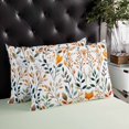 thumbnail image 3 of Waterproof Outdoor Throw Pillows with Inserts 12"x20" Set of 2, Green Orange Leaves Soft Decorative Pillowcases for Couch Bedroom, Spring Garden Botanical Pillow Covers for Sofa Living Room, 3 of 8
