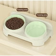 thumbnail image 7 of FEOLGEHLY Elevated Cat Bowl, Double Dog Feeding Bowls, Raised Cat Food and Water Bowl Set for Indoor Cats, Pet Food Bowls for Small Medium Cats Dogs and Puppies, Dishwasher Safe, Green, 7 of 7