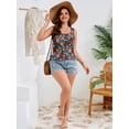 thumbnail image 4 of SHOWMALL Plus Size Tank Tops for Women 2 Pack, Trendy Floral Printed Loose Fit Sleeveless Shirts, Casual Dressy Tops -Black & Bold Retro Floral Black 1X, 4 of 8