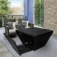 thumbnail image 4 of Sunbeam Contemporary Style Aluminum Fire Table in Matte Black Finish, 4 of 7