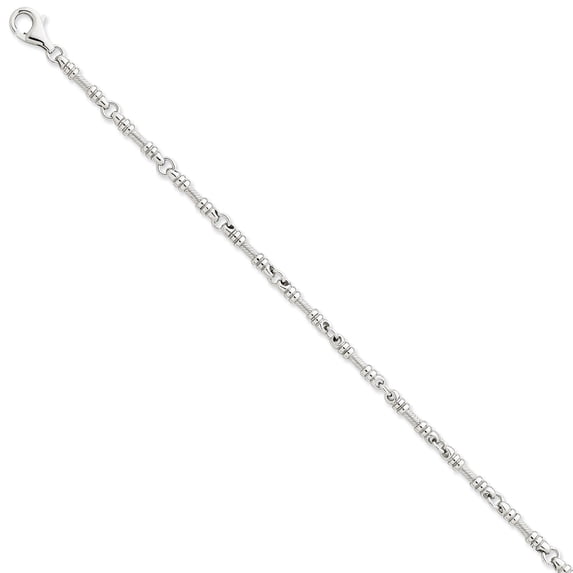 14k White Gold 3.5mm Hand-polished Fancy Link Chain