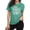 Light Green, variant on Easter Shirts for Women Easter Bunny Letter Print Casual Fashion Short Sleeve Tops Holiday Loose Fit Clothes