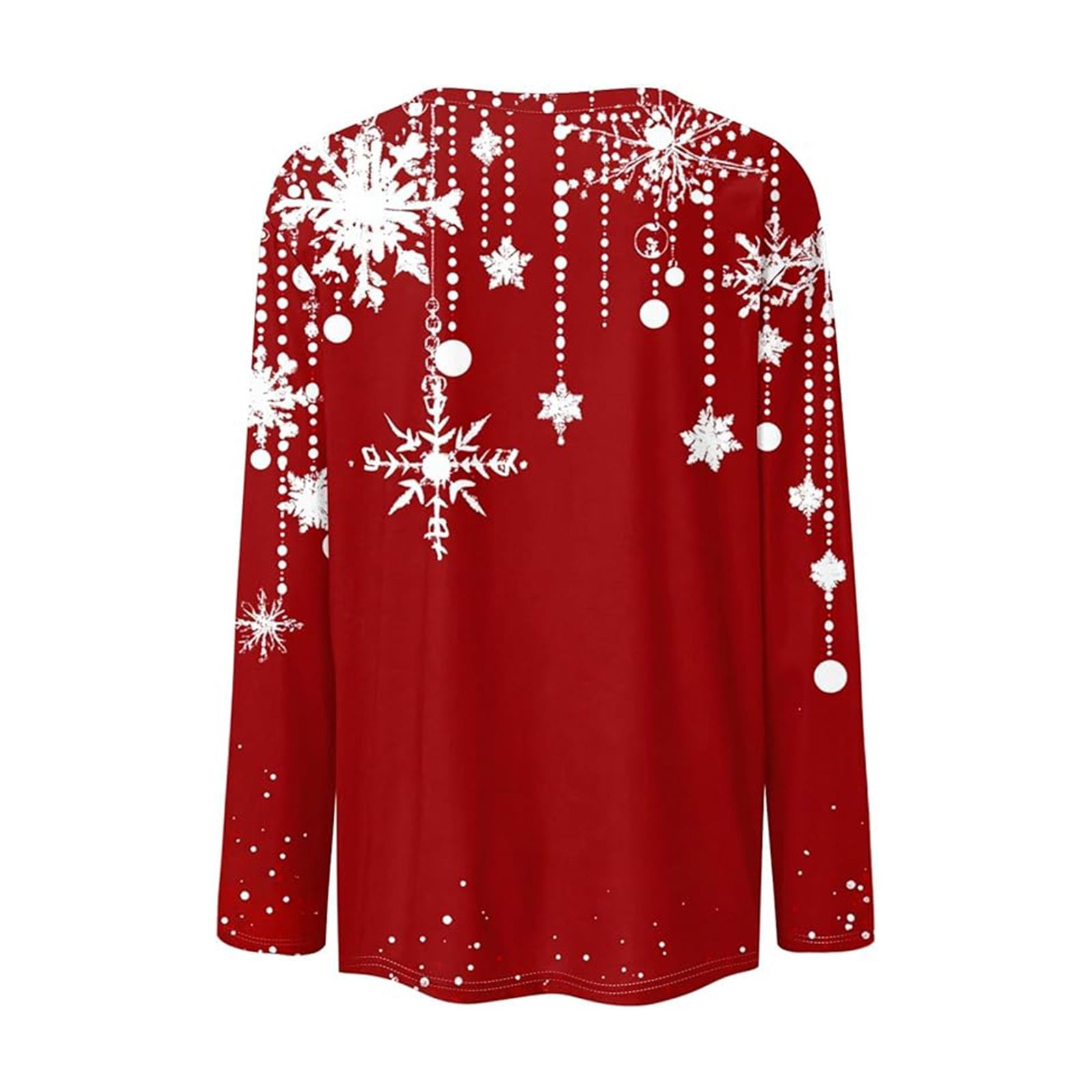 Holiday Gifts! Titcea Christmas Tops for Women 2024 Long Sleeve Crewneck Fashion Xmas Print Cute Pullover Sweaters 2024 Loose Comfort Lightweight Casual Tops