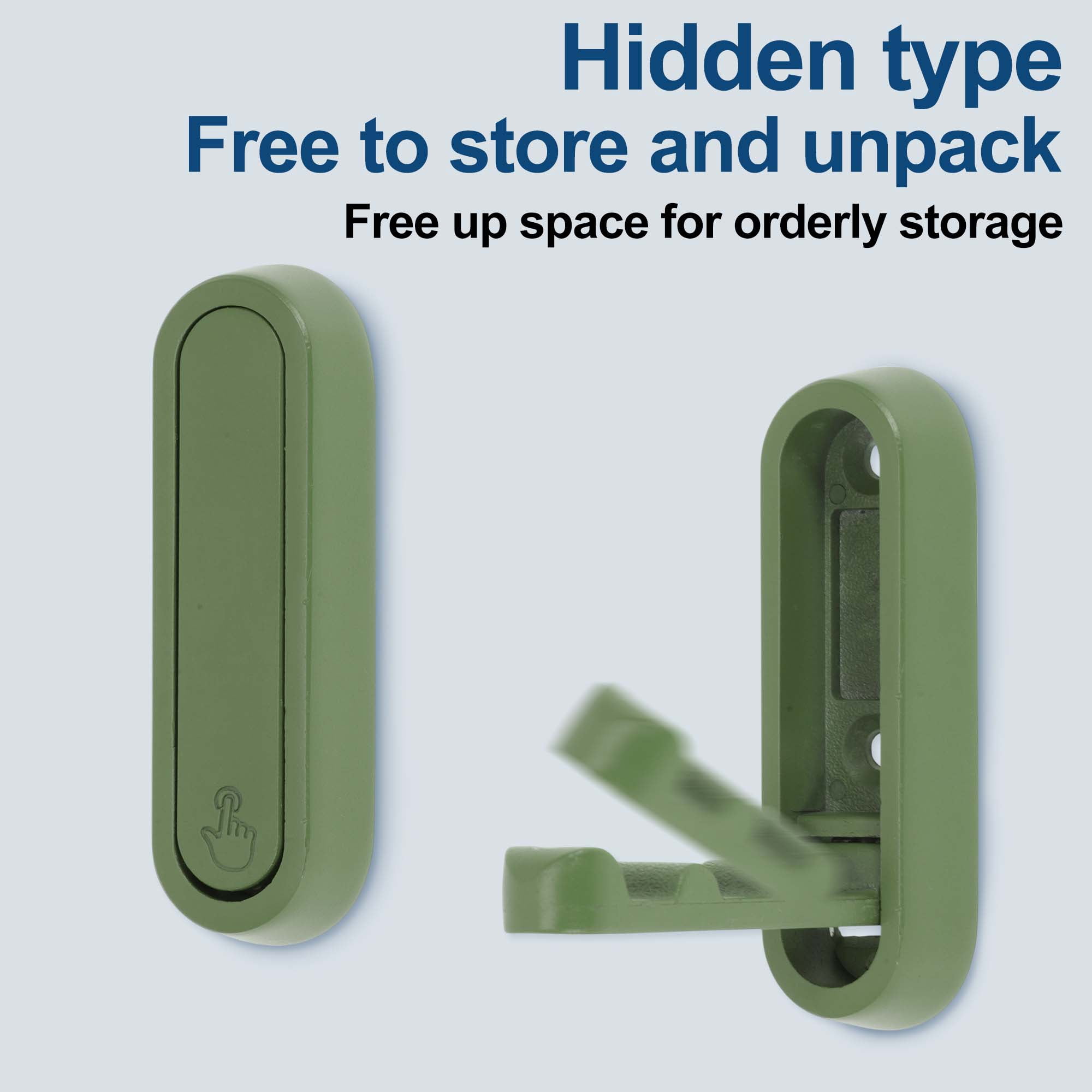 Unique Bargains Round Coat Hook Wall Mount Folding Hook Green 2.87"x0.91"x0.47"