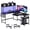 Black, variant on MAYEERTY 67 Inch L Shaped Gaming Desk Corner Table with Led Lights Keyboard Tray Metal Frame