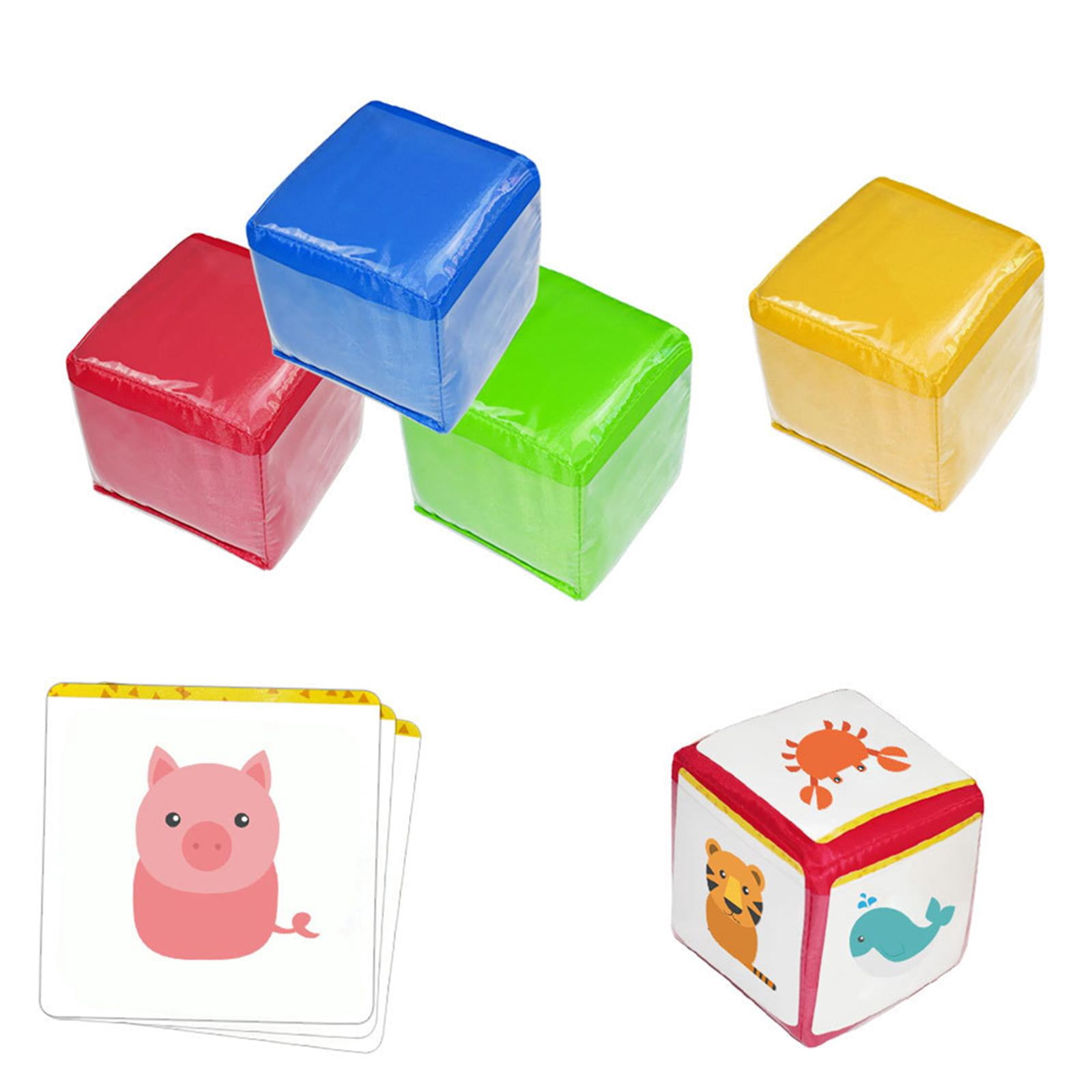 LeeQinersw 4 Pack 4" Playing Game Dices Soft Foam Cubes Diy Learning Cubes for All Subjects