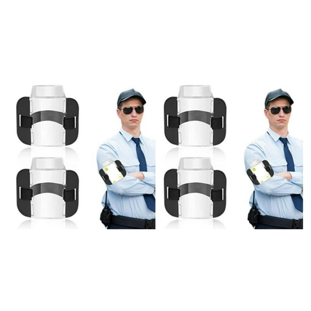 Youkk PVC Security And Adjustable Arm Badge Holder For Doorman Wear-resistant Badge Holders Universal 2pcs 2Set