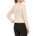 thumbnail image 3 of MODA NOVA Women Fall Vintage Lightweight Short Button Jacket with Pockets L Beige, 3 of 6