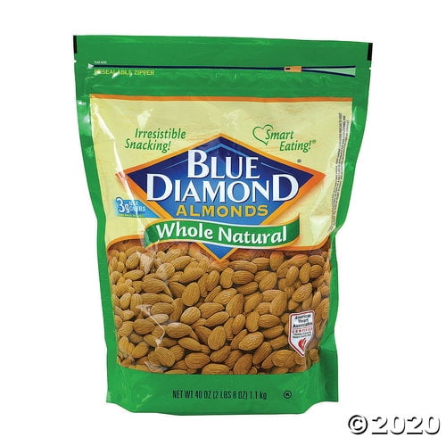 BLUE DIAMOND Natural Almonds - 40oz bag - Walmart.com - Walmart.com