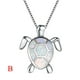 thumbnail image 2 of Collar HUOGUO para mujer con colgante de tortuga y ópalo, 2 of 2