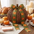 thumbnail image 4 of Cadancy Thanksgiving Ribbon 15ft Pumpkin Pattern Fabric Ribbon Wired Edge for Gift Wrapping Crafts Bow Making Wreath Seasonal Handmade Project Fall Decor, 4 of 6