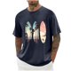 thumbnail image 5 of Camisas de Manga Larga para Hombres Imprimir Casual Cuello Redondo Blusa de Manga Corta, Camisas de Lino para Hombres, 5 of 8