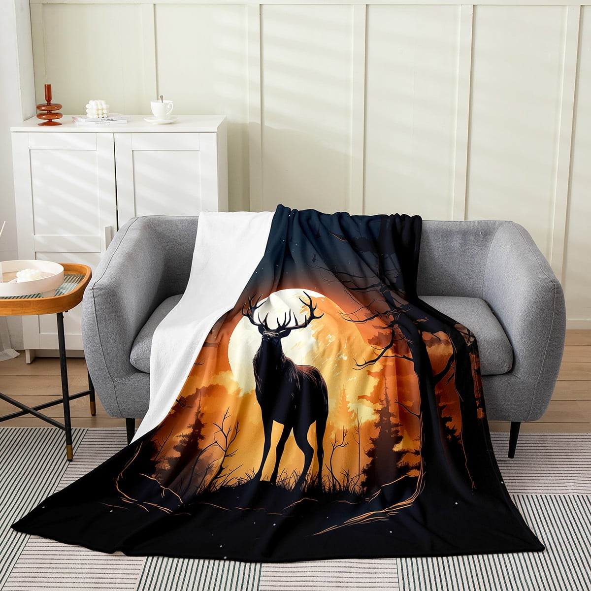 Fleece deer blanket sale