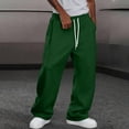 thumbnail image 5 of Men's Wide Leg Sweatpants Baggy Casual Drawstring Waist Joggers Lounge Sweat Pants with Pockets Green S, 5 of 6