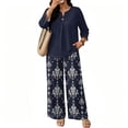 thumbnail image 5 of Women’s 2 Piece Outfits, Casual Summer Travel Vacation Outfits Three Quarter Sleeve Lounge Set, 5 of 6