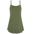 thumbnail image 2 of Women's Summer Button V Neck Pleated Spaghetti Strap Camisole Tank Tops, 2 of 3