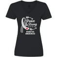 thumbnail image 3 of Inktastic Diabetes Awareness Brave and Strong Women's V-Neck T-Shirt, 3 of 5