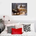 thumbnail image 4 of GOSMITH  Christmas Wall Art Red Covered Bridge and Horse Christmas Picture Fiber Optic Lights in a Canvas Print with a Winter Holiday Scene Farmhouse Style Xmas Décor, 4 of 4