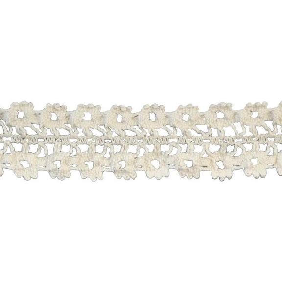 Belagio 1 3/8" Wide x 10 Yards, Cotton Lace Trim, 1 Bolt, Natural
