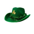 thumbnail image 2 of St. Patrick's Day Cowboy Hat for Men Women Couples Irish Shamrock Happy 2026 Party Hats Army Green, 2 of 3