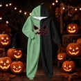 thumbnail image 3 of KKBOTIVE Boys Girls Split‑Color Evil Halloween Matching Hooded Zip‑Up Onesie Cute Soft Fleece for Halloween Party Coffee 11-12Y, 3 of 3