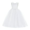 thumbnail image 2 of Ekidsbridal V-Back Satin Tulle Flower Girl Dress for Wedding Guest Junior Bridesmaid Pageant Gown 219T 4, 2 of 3