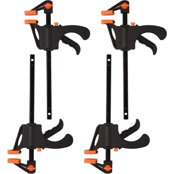 4 Pieces 4 Inch Ratchet Clamps One Hand Bar Clamps, Wolfcraft Quick Clamp Ratchet Bar Clamp for Woodworking DIY Crafts