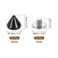 thumbnail image 2 of Kit de Clous et Pointes 20Ensemble, Pointes Conique 7.5 x 8mm Rivets Punk Rock, Noir, 2 of 7
