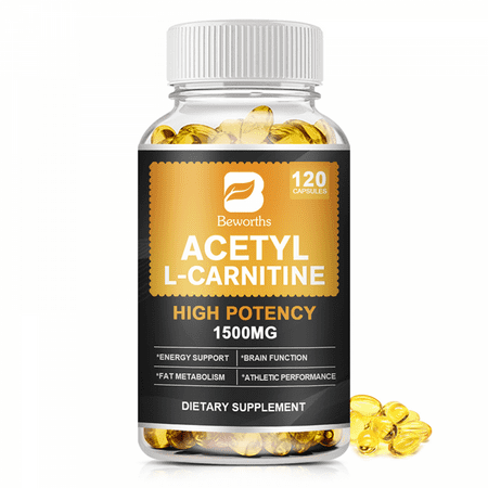1500mg Acetyl L-Carnitine Softgels,for Brain Function Support, Memory, Attention,120 Capsules