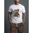 thumbnail image 2 of Conjunto de 2 piezas con estampado de osos para hombre, chándal, camisetas, conjunto deportivo para hombre, ropa informal de verano, camiseta Y2K, camiseta, pantalones cortos para hombre, 2 of 5