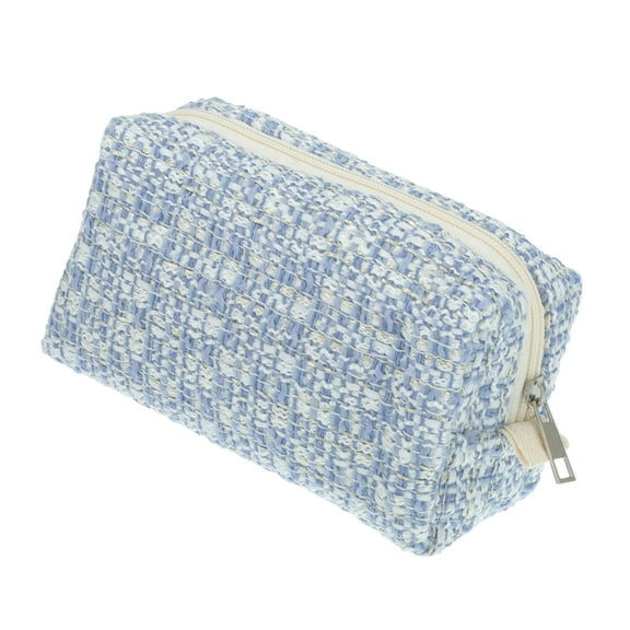 Vocoste 1 Pc Women Portable Travel Cosmetic Bag for Vacation Camping Bathing Blue Woolen