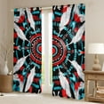thumbnail image 2 of Manfei Boys Girls Bohemian Aztec Feather Curtains Pack of 2 (42x84 Each),Exotic Style Curtains Blackout,Black Red Teal White Bedroom Curtains,Microfiber Bedroom Decor, 2 of 6