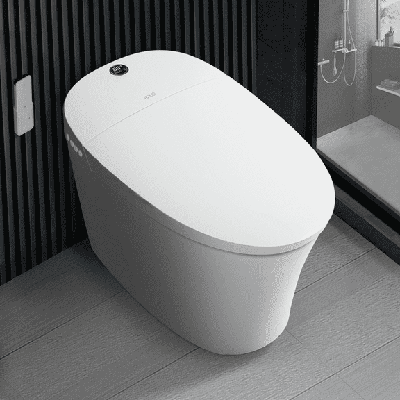 Smart Toilet Bidet Built in Booster Pump ,Strong Power Flushing,Dual-Flush, Auto Flushing, Tankless Elongated Bidet Toilet