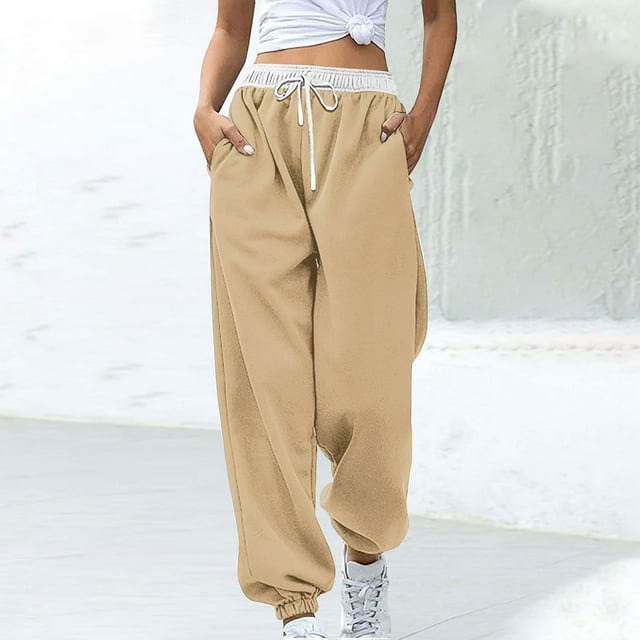asjyhkr Womens Sweatpants with Pockets Jogger Elastic Waist Drawstring Athletic Running Gym Workout Pants