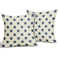 thumbnail image 2 of 4th of July Pillow Covers 18x18 Set of 2 Navy Blue Star Americana Independence Day Patriotic Decorative Outdoor Throw Pillow Cases Farmhouse Decor for Sofa Couch Bed Fourth July Holiday Decorations, 2 of 6