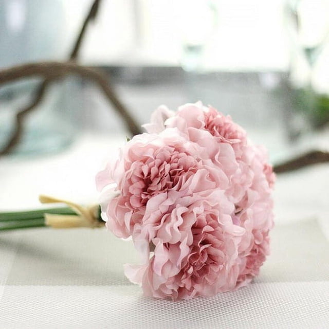 Ramo de peonías de imitación de seda, ramo de novia, hortensias para boda, decoración de bolas de boda, ramo de festival