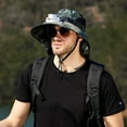 thumbnail image 1 of Summer Outdoor Fishing Hat with Sun Protection Mask, UPF 50+ Neck Cover Breathable USB Fan Cooling Cap, Adjustable Drawstring Windproof Sunshade Bucket Hat for Hiking, 1 of 8