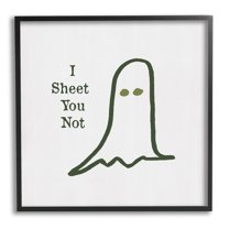 Stupell Industries I Sheet You Not Ghost Graphic Art Black Framed Art Print Wall Art, Design by Lauren Rader