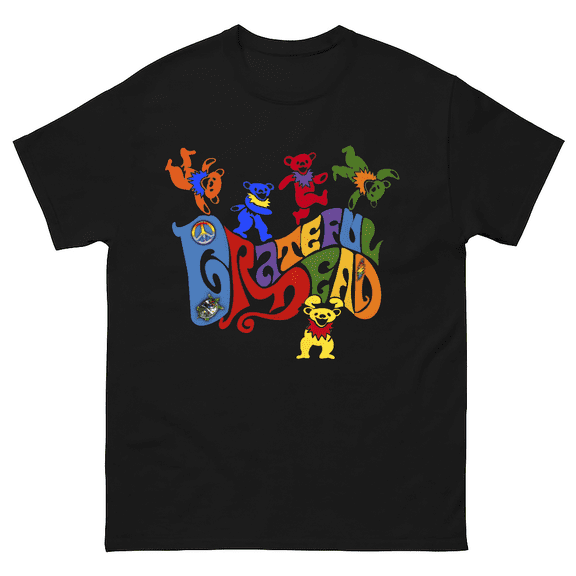Dancing Bears Retro Grateful Dead Psychedelic Band Art Unisex T-Shirt V17057, up to size 5XL