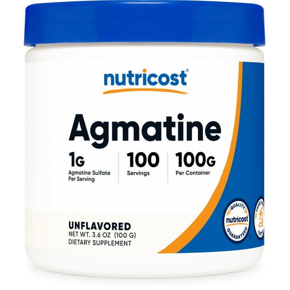 Nutricost Agmatine Powder 100 Grams - 100 Servings (Agmatine Sulfate) Supplement