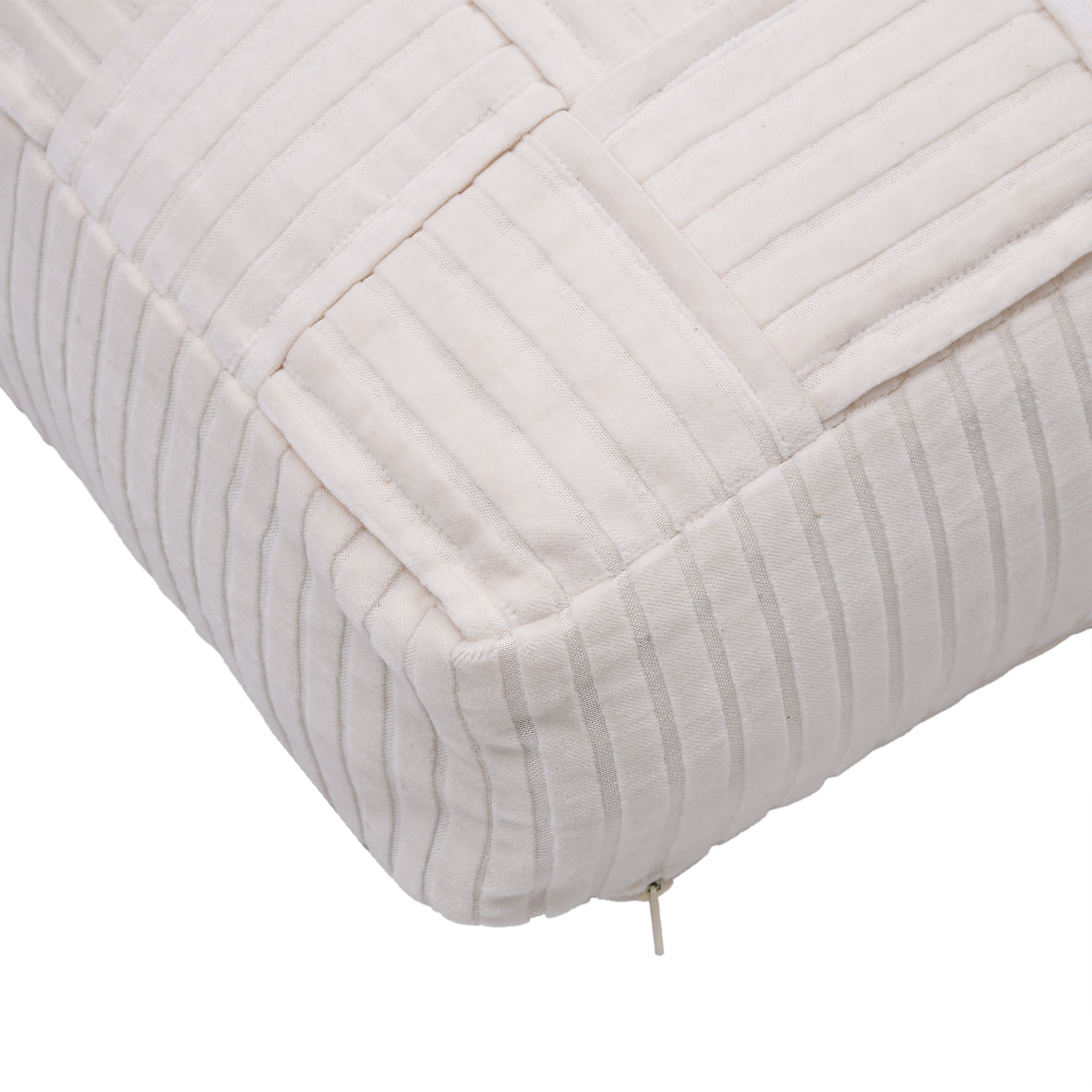 Better Homes & Gardens Velvet Woven Floor Cushion Cover, Vanilla Dream