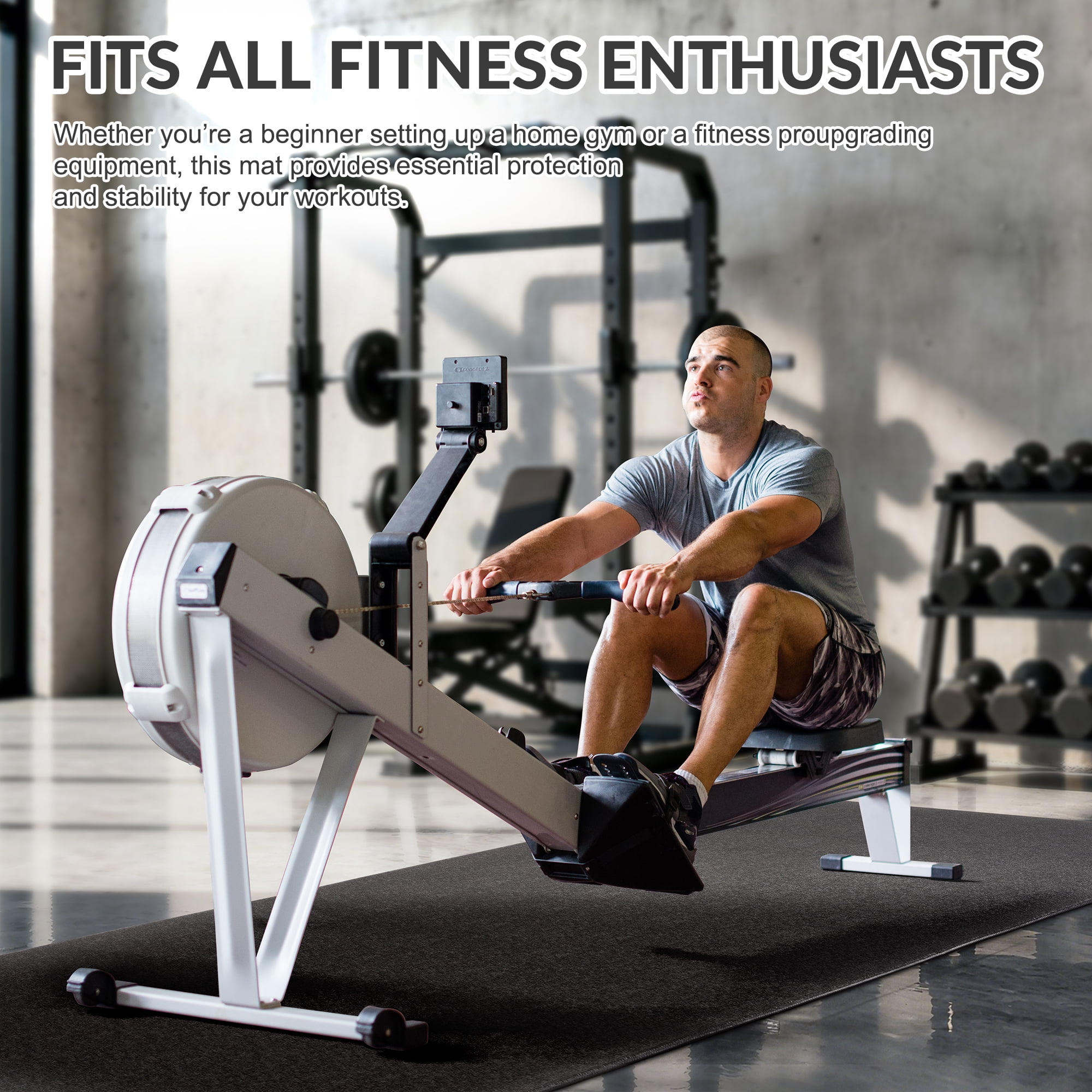 Signature Fitness PVC Equipment Mat, Black, Available in 4 Sizes, Protective Floor Mat for Treadmills, Exercise Bikes, and Home Gym Equipment