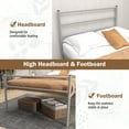 thumbnail image 2 of Giantex Twin Metal Platform Bed Frame, Mattress Foundation w/Strong Support Slats, No Box Spring Needed, Silver, 2 of 7