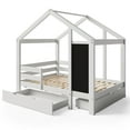 thumbnail image 5 of Pinovk Full House Bed with Blackboard and Drawers, Two assembly options, White, 5 of 22