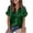 Green, variant on BLVB Silk Blouse for Women Short Sleeve Satin Button down Shirts Casual Loose Collared Business Work Tunic Top